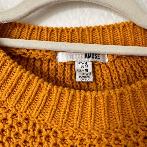 AMUSE SOCIETY Orange Knitted Medium Sweater - Picture 3 of 4